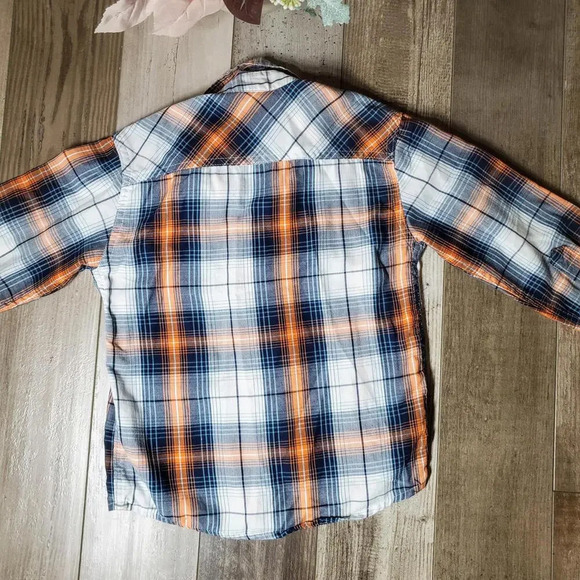 Route 66 Boys Plaid Button Down Shirt Blue Orange White Size Small 6/7 NWOT - Picture 10 of 15